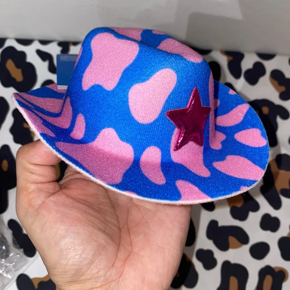 VIBRANT LIFE PINK & BLUE STAR SMALL DOG PET COWBOY HAT